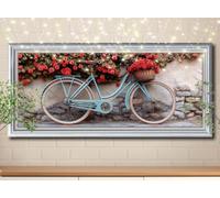 5D DIY Diamond Painting Kits for Adults large 40x80cm,Bicycle,Flower Diamond Art Kits for Kids,Full Drill Gem Art and Crafts Rhinestone Embroidery Cross Stitch Pictures for Home Wall Decor 58Y-7444