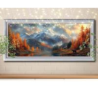 5D DIY Diamond Painting Kits for Adults large 50x100cm,Cabin,Snowy Mountain Diamond Art for Kids,Full Drill Gem Art and Crafts Rhinestone Embroidery Cross Stitch Pictures for Home Wall Decor 59E-4506