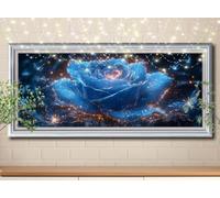 5D DIY Diamond Painting Kits for Adults large 50x125cm,Blue Rose,Butterfly Diamond Art for Kids,Full Drill Gem Art and Crafts Rhinestone Embroidery Cross Stitch Pictures for Home Wall Decor 58Y-4387