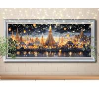 5D DIY Diamond Painting Kits for Adults large 70x140cm,Bangkok,Landscape Diamond Art Kits for Kids,Full Drill Gem Art and Crafts Rhinestone Embroidery Cross Stitch Pictures for Home Decor 58Y-4870