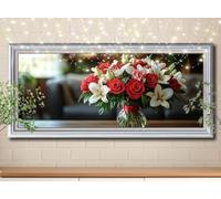 5D DIY Diamond Painting Kits for Adults large 70x140cm,Lily,Vase Diamond Art for Kids,Full Drill Gem Art and Crafts Painting Rhinestone Embroidery Cross Stitch Pictures for Home Wall Decor 58Y-7750