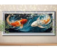 5D DIY Diamond Painting Kits for Adults large 70x180cm,Koi,Landscape Diamond Art Kits for Kids,Full Drill Gem Art and Crafts Rhinestone Embroidery Cross Stitch Pictures for Home Wall Decor 59E-2711
