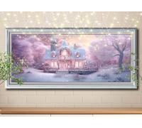 5D DIY Diamond Painting Kits for Adults large 70x180cm,Snow Scenery,Hut Diamond Art Kits for Kids,Full Drill Gem Art and Crafts Rhinestone Embroidery Cross Stitch Pictures for Home Wall Decor 58Y-6671