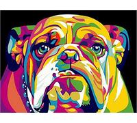 5D DIY Diamond Painting Kits Large Size Colorful Cute English Bulldog Full Drill Crystal Embroidery Cross Stitch Arts Crafts for Home Wall Decor 40x50cm