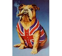 5D DIY Diamond Painting Kits Large Size Cute English Bulldog with Flag Full Drill Crystal Embroidery Cross Stitch Arts Crafts for Home Wall Decor