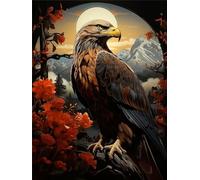 5D DIY Eagle,Wildflowers Diamond Painting Kits for Adults,Diamond Art Kits for Kids,Diamond Crystal Rhinestone Embroidery Picture Arts Crafts Supplies by Numbers for Gifts Wall Decor 40x50cm B7307