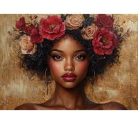 5D DIY Flower Diamond Painting Kits, Full Drill Nation Diamond Art for Adults, Diamond Crystal Art Kits for Adults Embroidery Cross Stitch Crafts Pictures by Numbers for Home Decor 14x18in T0U-513