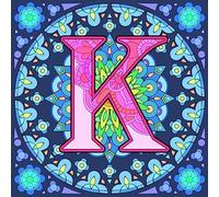 5D DIY Full Round Drill Diamond Painting Mandala Alphabet K Mosaic Wall Art Kit Decoration 30x30cm