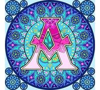 5D DIY Full Round Drill Diamond Painting Mandala Alphabet Mosaic Wall Art Kit Decoration 30x30cm (A)