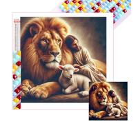 5D DIY Full Square Drill Diamond Painting Jesus Kit, DIY Diamond Art Jesus Kits for Beginner, Rhinestone Home Wall Decoration Art Craft for Home Office 45x45 cm, Easy to Make-03