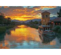 5D DIY Grand Canal Diamond Painting Kits, Full Drill Tower Diamond Art for Adults, Diamond Crystal Art Kits for Adults Embroidery Cross Stitch Crafts Pictures by Numbers for Home Decor 20x28in T0U-509