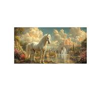 5D DIY Horse Diamond Art Kits Adults, Castle Diamond Painting, Full Drill Crystal Canvas Wall Art 20 x 40 Inch Rhinestones Embroidery Cross Stitch Paint by Numbers,Room Decor Gifts for Women 2509-6737