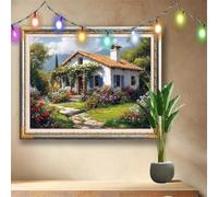 5D DIY House Diamond Painting Kit,Full Drill Gem Art for Adults and Kids,Landscape Rhinestone Cross Stitch Arts and Crafts,Home Wall Decor Gift,Crystal Diamond Art Painting by Numbers 70x50cm 58F-4294