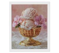5D DIY Ice Cream Diamond Painting Kits, Full Drill Diamond Art for Adults, Diamond Crystal Art Embroidery Cross Stitch Crafts Pictures by Numbers for Home Room Wall Decoration, Gifts 8 x 12 in k-45