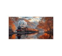 5D DIY Lake Diamond Art Kits Adults, Train Diamond Painting, Full Drill Crystal Canvas Wall Art 56 x 28 in Rhinestones Embroidery Cross Stitch Paint by Numbers, Room Decor Gifts for Women 2509-6257