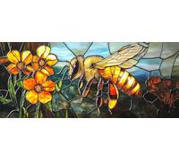 5D DIY Large Diamond Painting Kit, Bee Flowers Diamond Art for Adults, Paint with Round Full Drill Crystal Embroidery Gifts Gem Art Painting for Home Wall Decoration Beginners Gift 36x72in c-645