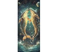5D DIY Large Diamond Painting Kit, Planet Whales Diamond Art for Adults, Paint with Round Full Drill Crystal Embroidery Gifts Gem Art Painting for Home Wall Decoration Beginners Gift 28x56in c-929