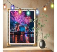 5D DIY London,Fireworks Diamond Art Kits Adults,Full Drill Diamond Painting by Numbers Kits for Beginners,Gem Art and Rhinestone Embroidery Canvas Picture for Home Wall Decor Gift (40x50cm) 59N-5863