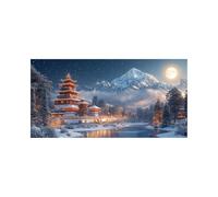 5D DIY Moon Diamond Art Kits Adults, Winter Diamond Painting, Full Drill Crystal Canvas Wall Art 40x20in Rhinestones Embroidery Cross Stitch Paint by Numbers, Room Decor Gifts for Women 2509-6889