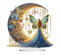 5D DIY Moonlight Goddess Diamond Painting Tabletop Ornaments Kits, Creative Diamond Art Table Top Acrylic Decorations, Exquisite Diamond Painting Desktop Decors for Home Office Decor-01