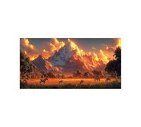 5D DIY Mountain Diamond Art Kits Adults, Zebra Diamond Painting, Full Drill Crystal Canvas Wall Art 24 x 12 in Rhinestones Embroidery Cross Stitch Paint by Numbers,Room Decor Gifts for Women 2509-0874