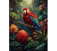 5D DIY Parrot Diamond Painting Kits, Full Drill Animal Diamond Art for Adults, Diamond Crystal Embroidery Cross Stitch Crafts, Sequin Art Pictures by Numbers for Home Room Wall Decor 80x100cm j0z-6