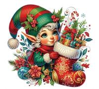 5D DIY Partial Special Shaped Drill Diamond Painting Christmas Kit, DIY Diamond Kits for Beginner, Handmade Crystal Craft Painting, Rhinestone Xmas Home Decoration Craft 40x40 cm-20