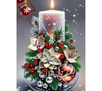 5D DIY Partial Special Shaped Drill Diamond Painting Kit, 30x40 cm DIY Diamond Art Christmas Kits for Beginner, Xmas Element Rhinestone Home Wall Decoration Art Craft -06