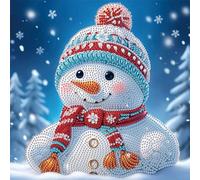 5D DIY Partial Special Shaped Drill Diamond Painting Kit, DIY Diamond Art Christmas Halloween Kits for Beginner, Xmas Halloween Home Wall Art Craft 30x30 cm-Snowman-18