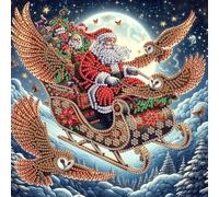 5D DIY Partial Special Shaped Drill Diamond Painting Kit, DIY Diamond Art Christmas Halloween Kits for Beginner, Xmas Halloween Home Wall Art Craft 30x30 cm-Santa Claus-32