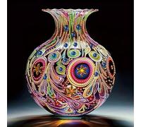 5D DIY Partial Special Shaped Drill Vase Diamond Painting Kit, DIY Diamond Art Vase Kits for Beginner, Crystal Craft Painting, Rhinestone Home Decoration Art Craft 30x30 cm-04