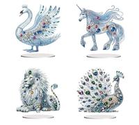 5D DIY Point Diamond Ornaments Decoration, Dotted Diamond Ornaments Diamond Art Home Decoration Desktop Ornaments (Single Sided Dotted Diamonds)-#26-4PC