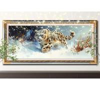 5D DIY Snow Leopard,Landscape Diamond Art Kits Adults,Full Drill Diamond Painting by Numbers Kits for Beginners,Girls,Boys,Gem Art and Rhinestone Canvas Picture for Home Decor (70x200cm) 55F-14111