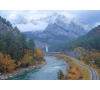 5D DIY Snow Mountain Diamond Painting Kits, Full Drill River Diamond Art for Adults, Diamond Crystal Art Kits for Adults Embroidery Cross Stitch Crafts Pictures by Numbers for Home Decor 28x36in T0U-9