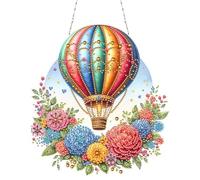 5D DIY Special Shape Table Top Diamond Painting Ornament Kits, Diamond Art Table Top Acrylic Decorations for Beginner, Diamond Painting Desktop Decors for Home Office-Hot Air Balloon