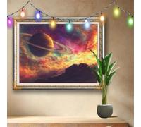 5D DIY Starry Sky Diamond Painting Kit,Full Drill Gem Art for Adults and Kids,Jupiter Rhinestone Cross Stitch Arts and Crafts,Home Wall Decor Gift,Crystal Diamond Art Painting (90x70cm) 58F-4386