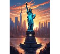 5D DIY Statue Liberty Diamond Art Kits Adults, Diamond Painting Stitch Diamond Arts and Crafts for Adults, Gem Art Paint by Numbers Kits for Kids, Diamond Painting Kit for Gifts Room Decor(8x12in)-7O
