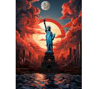 5D DIY Statue Liberty Diamond Art Kits Adults, Diamond Painting Stitch Diamond Arts and Crafts for Adults, Gem Art Paint by Numbers Kits for Kids, Diamond Painting Kit for Gifts Room Decor(8x12in)-8O