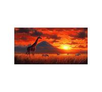 5D DIY Sunset Diamond Art Kits Adults, Giraffe Diamond Painting, Full Drill Crystal Canvas Wall Art 56 x 28 in Rhinestones Embroidery Cross Stitch Paint by Numbers,Room Decor Gifts for Women 2509-0902