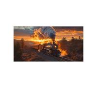 5D DIY Sunset Diamond Art Kits Adults, Train Diamond Painting, Full Drill Crystal Canvas Wall Art 40 x 20 in Rhinestones Embroidery Cross Stitch Paint by Numbers, Room Decor Gifts for Women 2509-6243