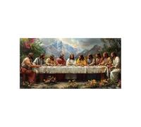 5D DIY The Last Supper Diamond Art Kits Adults, Flower Diamond Painting, Full Drill Crystal Canvas Wall Art 24 x 12 in Rhinestones Embroidery Cross Stitch Paint by Numbers, Room Decor Gifts 2509-0868