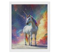 5D DIY Unicorn Starry Sky Diamond Painting Kits, Full Drill Diamond Art for Adults, Diamond Crystal Art Embroidery Cross Stitch Crafts Pictures by Numbers for Home Room Wall Decor 12 x 16 in k-217