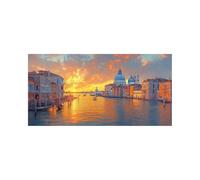 5D DIY Venice Diamond Art Kits Adults, Sunset Diamond Painting, Full Drill Crystal Canvas Wall Art 24x12Inch Rhinestones Embroidery Cross Stitch Paint by Numbers, Room Decor Gifts for Women 2509-8095
