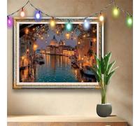 5D DIY Venice Diamond Painting Kit,Full Drill Gem Art for Adults and Kids,Scenery Rhinestone Cross Stitch Arts and Crafts,Home Wall Decor Gift,Crystal Diamond Art Painting by Numbers 120x90cm 58F-3788