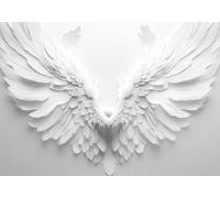 5D DIY White Diamond Painting Kits, Full Drill Wing Diamond Art for Adults, Diamond Crystal Art Kits for Adults Embroidery Cross Stitch Crafts Pictures by Numbers for Home Decor 14x18in T0U-387