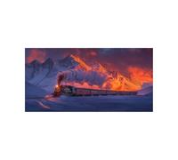 5D DIY Winter Diamond Art Kits Adults, Train Diamond Painting, Full Drill Crystal Canvas Wall Art 16 x 32 in Rhinestones Embroidery Cross Stitch Paint by Numbers, Room Decor Gifts for Women 2509-6248