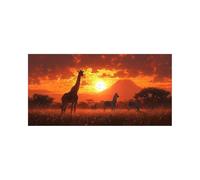 5D DIY Zebra Diamond Art Kits Adults, Giraffe Diamond Painting, Full Drill Crystal Canvas Wall Art 32 x 16 in Rhinestones Embroidery Cross Stitch Paint by Numbers, Room Decor Gifts for Women 2509-0905
