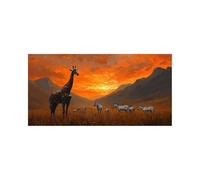 5D DIY Zebra Diamond Art Kits Adults, Giraffe Diamond Painting, Full Drill Crystal Canvas Wall Art 64 x 32 in Rhinestones Embroidery Cross Stitch Paint by Numbers, Room Decor Gifts for Women 2509-0885