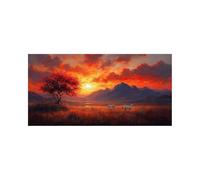 5D DIY Zebra Diamond Art Kits Adults, Sunset Diamond Painting, Full Drill Crystal Canvas Wall Art 40 x 20 in Rhinestones Embroidery Cross Stitch Paint by Numbers, Room Decor Gifts for Women 2509-0912