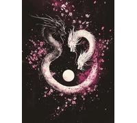 5D Dragon Diamond Painting Kits for Adults, Cherry Blossoms Square Diamond Art Kit for Beginners, DIY Square Full Drill Crystal Cross Stitch Embroidery Craft Kits, for Home Wall Decor 24x32inch -3274